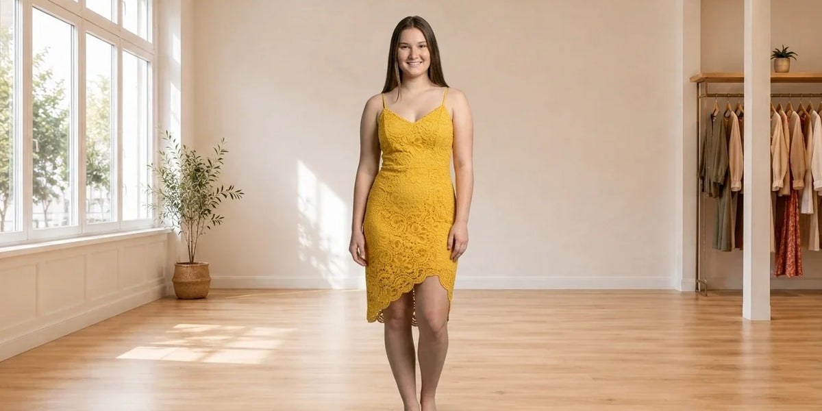 Model wearing Teen X-Large Dresses Teen Tie-Back Lace Bodycon Dress (Young Women's Fit) in Online Warehouse Sale boutique studio