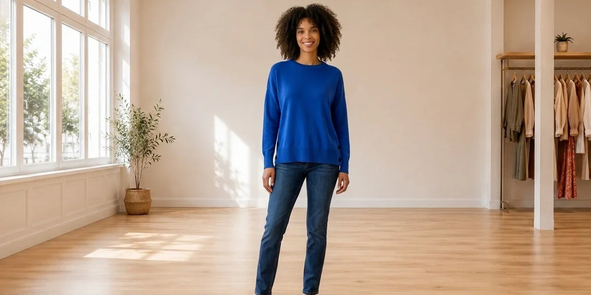 Model wearing Women's X-Large Sweaters and Cardigans Women's Elle Sweater in Online Warehouse Sale boutique studio