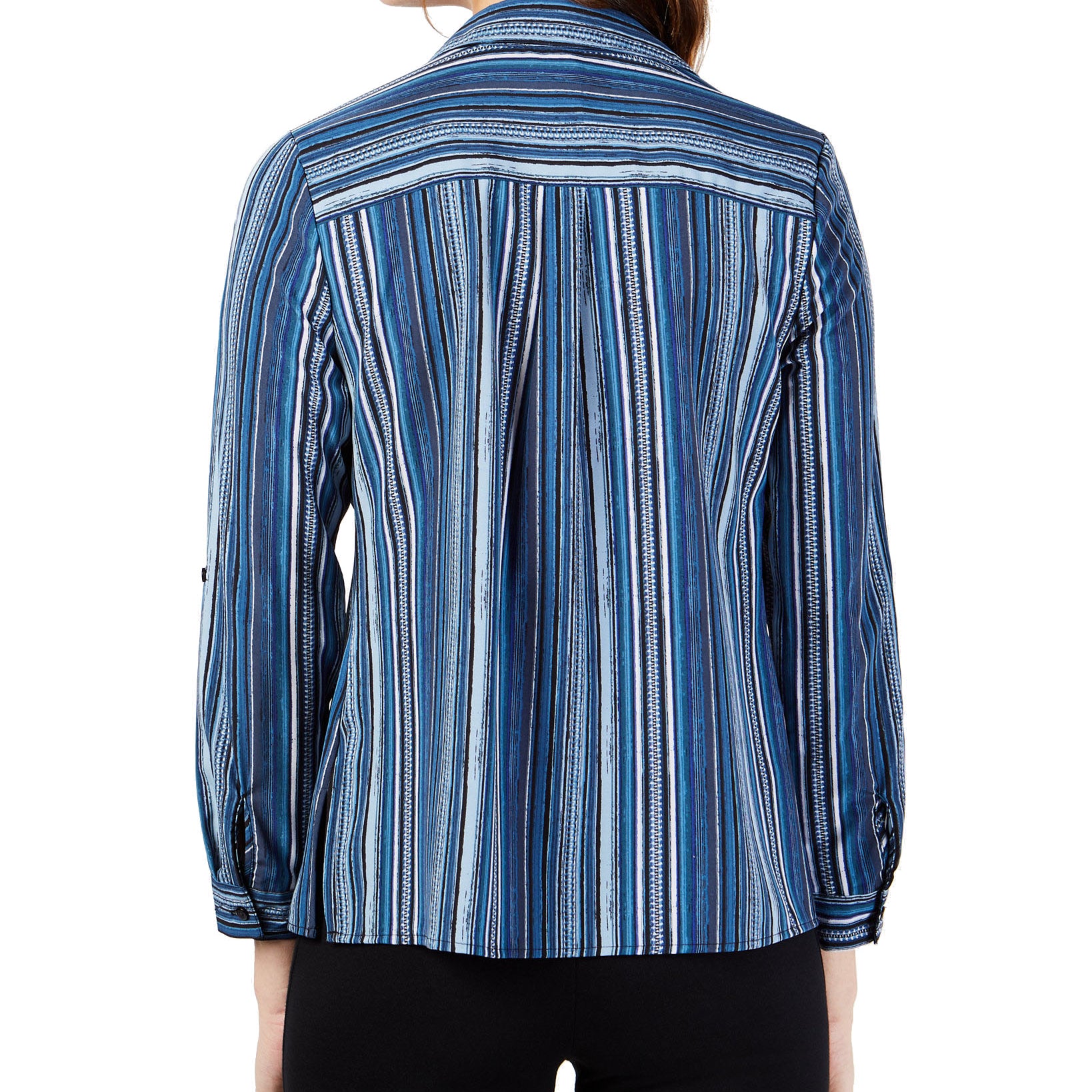 NY Collection Women Petite Printed Utility Shirt