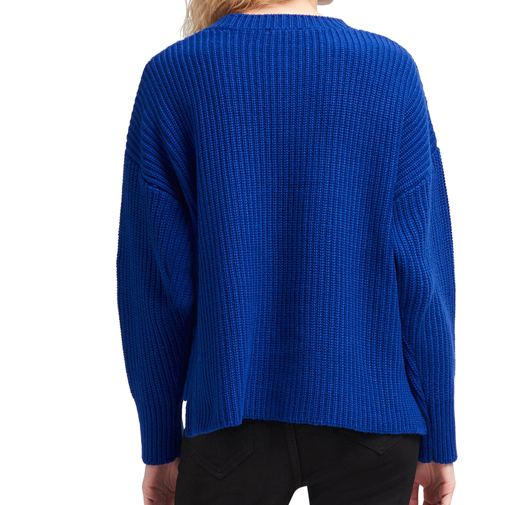 DKNY Women Faux Leather Cable Knit Sweater