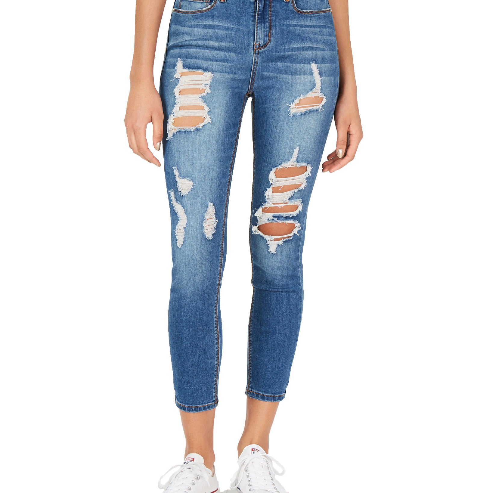 Indigo Rein Women Juniors Ripped Denim Jeggings Van Halen