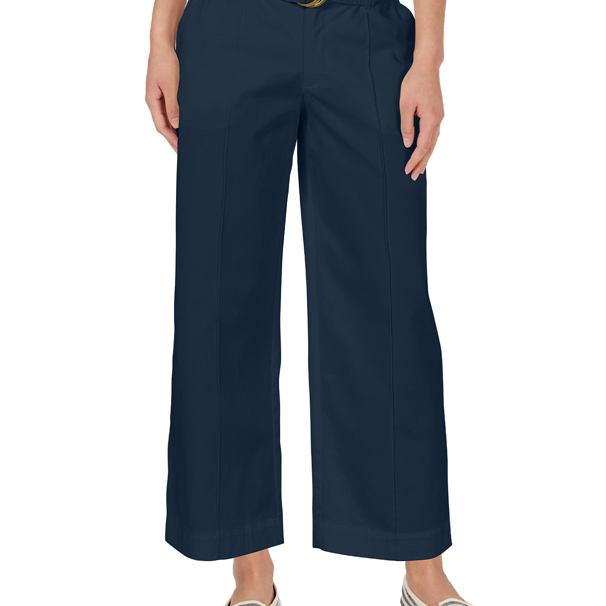 Charter Club Women Wide Leg Belted Pants Intrepid Blue