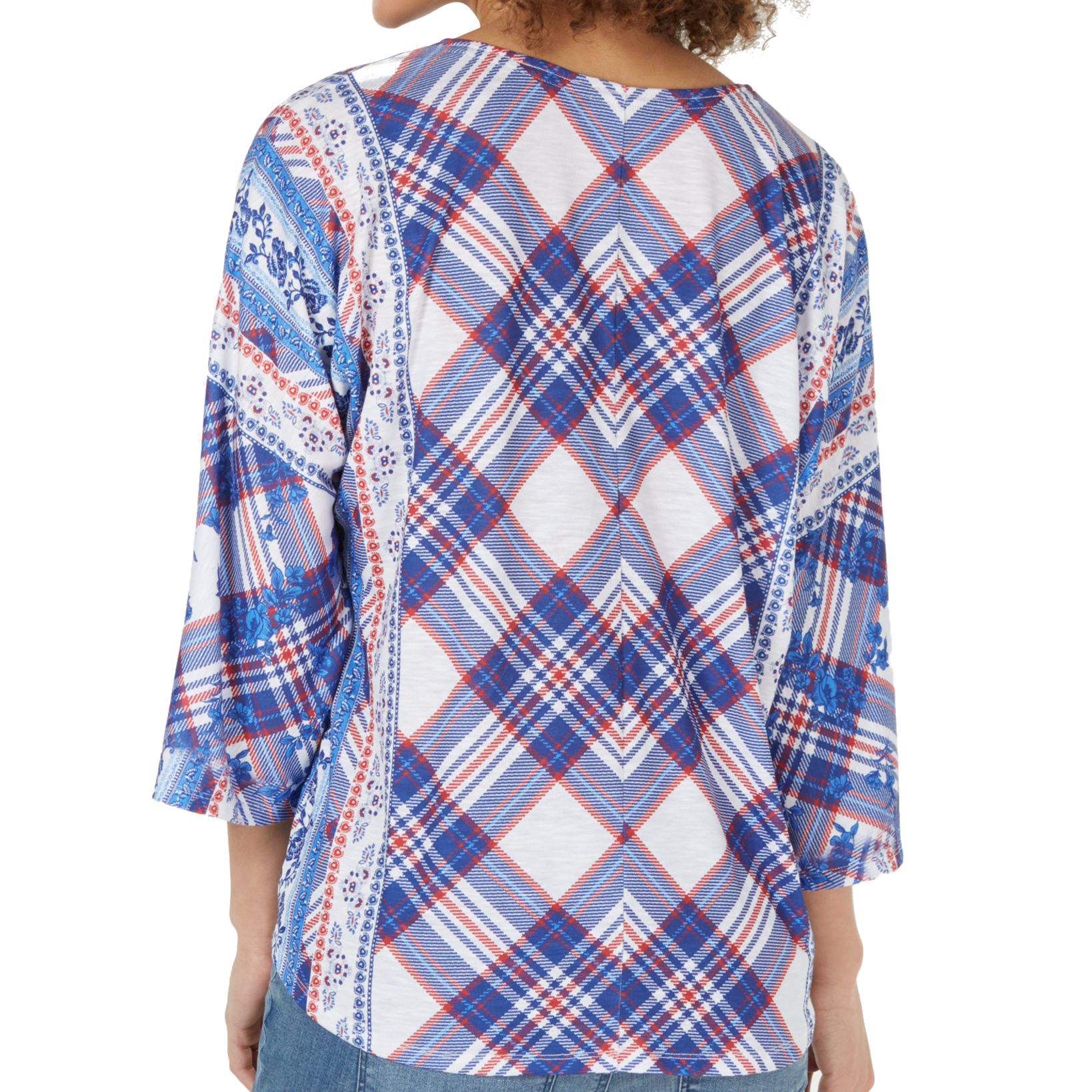 Style & Co Women Printed Tie Front Top