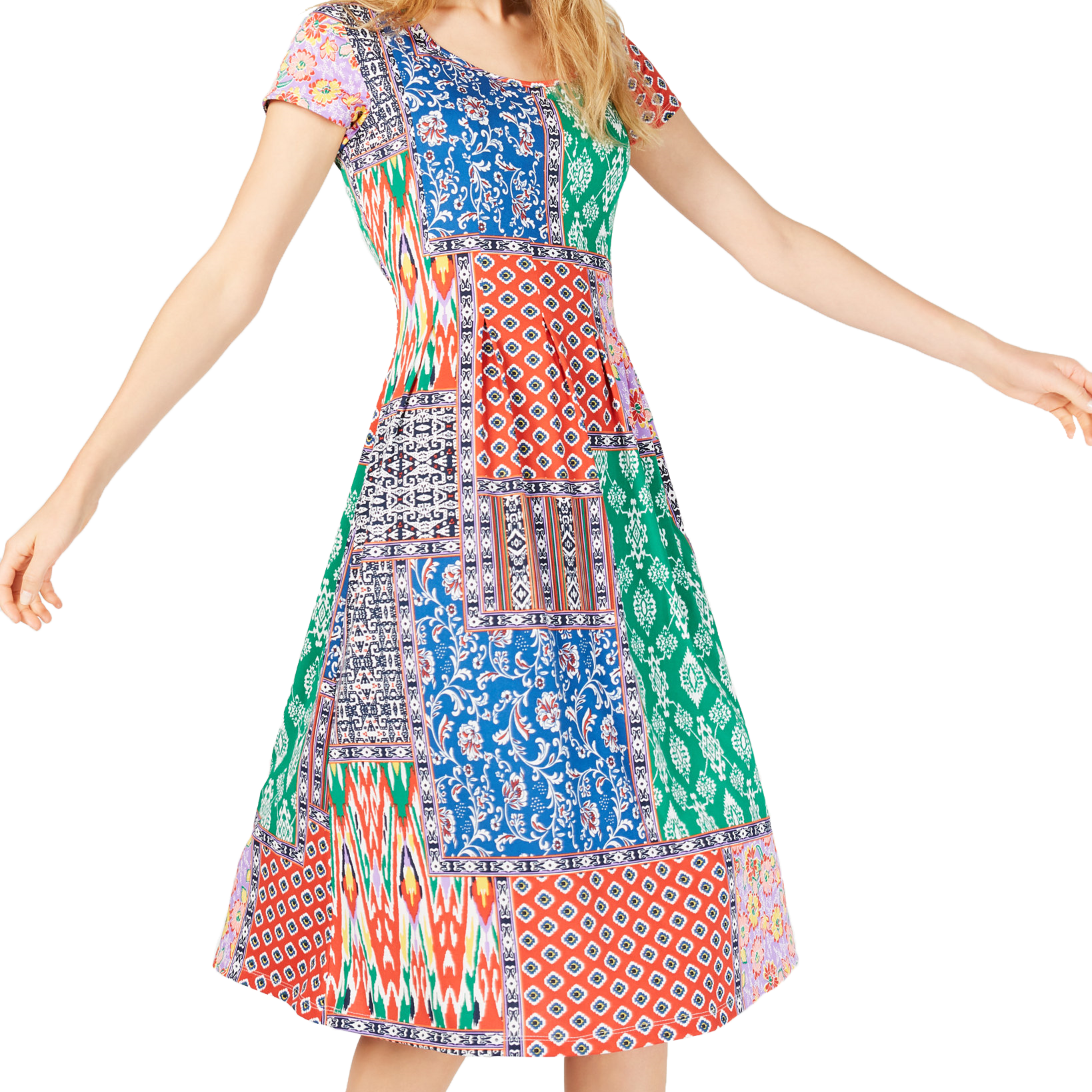 NY Collection Women Petite Tropical Print Dress