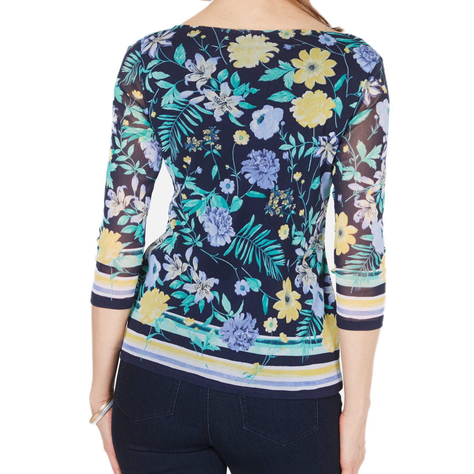 Charter Club Women Floral Print Boat Neck Top