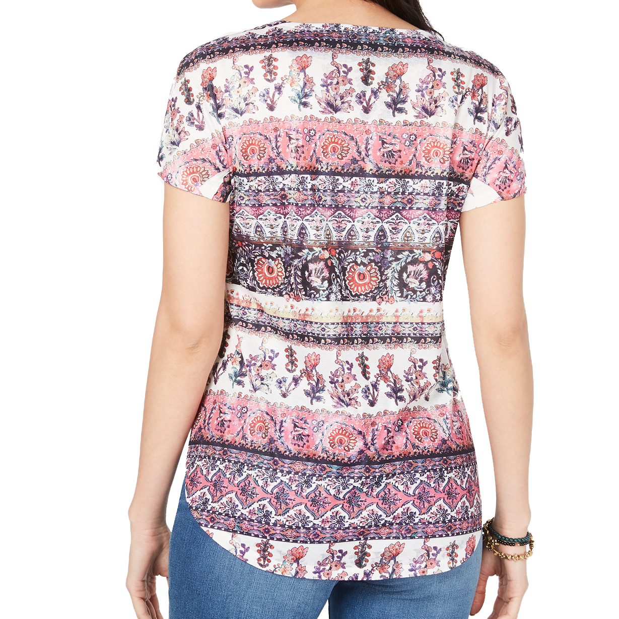 Style & Co Women Petite Printed T Shirt