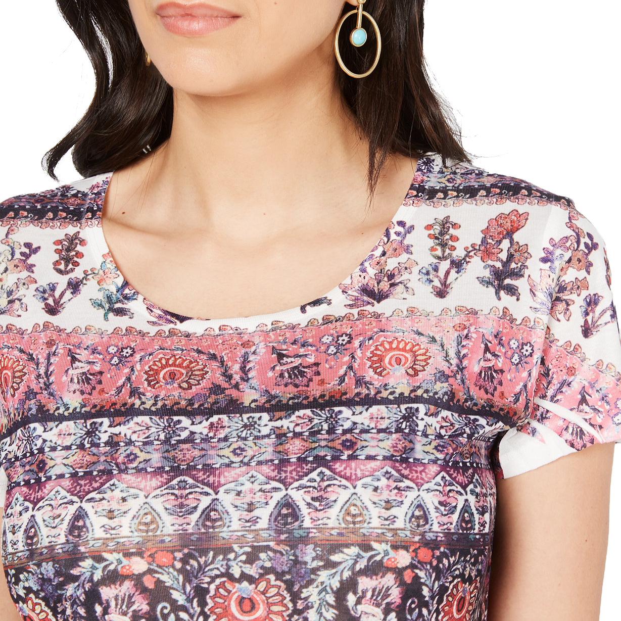 Style & Co Women Petite Printed T Shirt