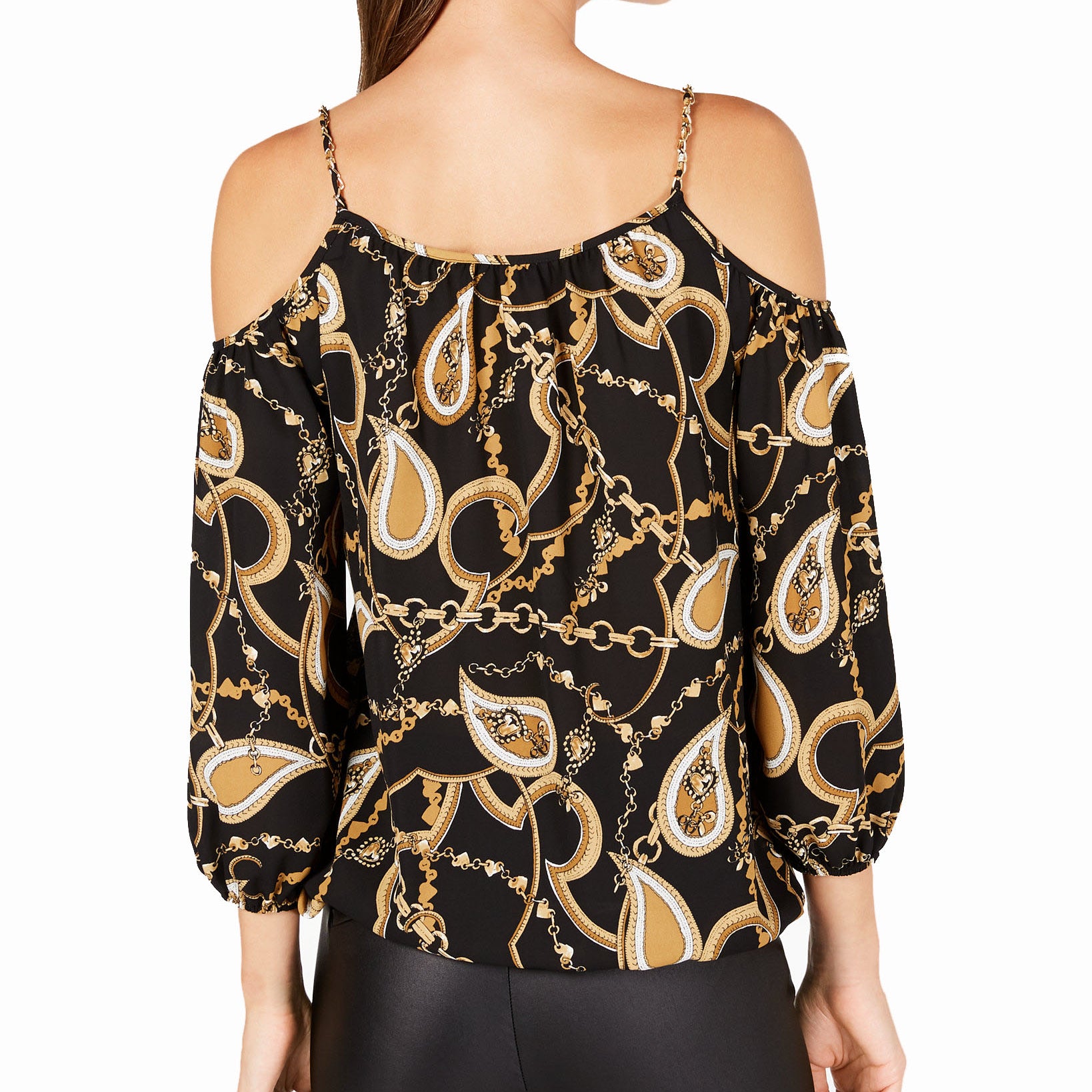 INC International Concepts Women Printed Cold Shoulder Top