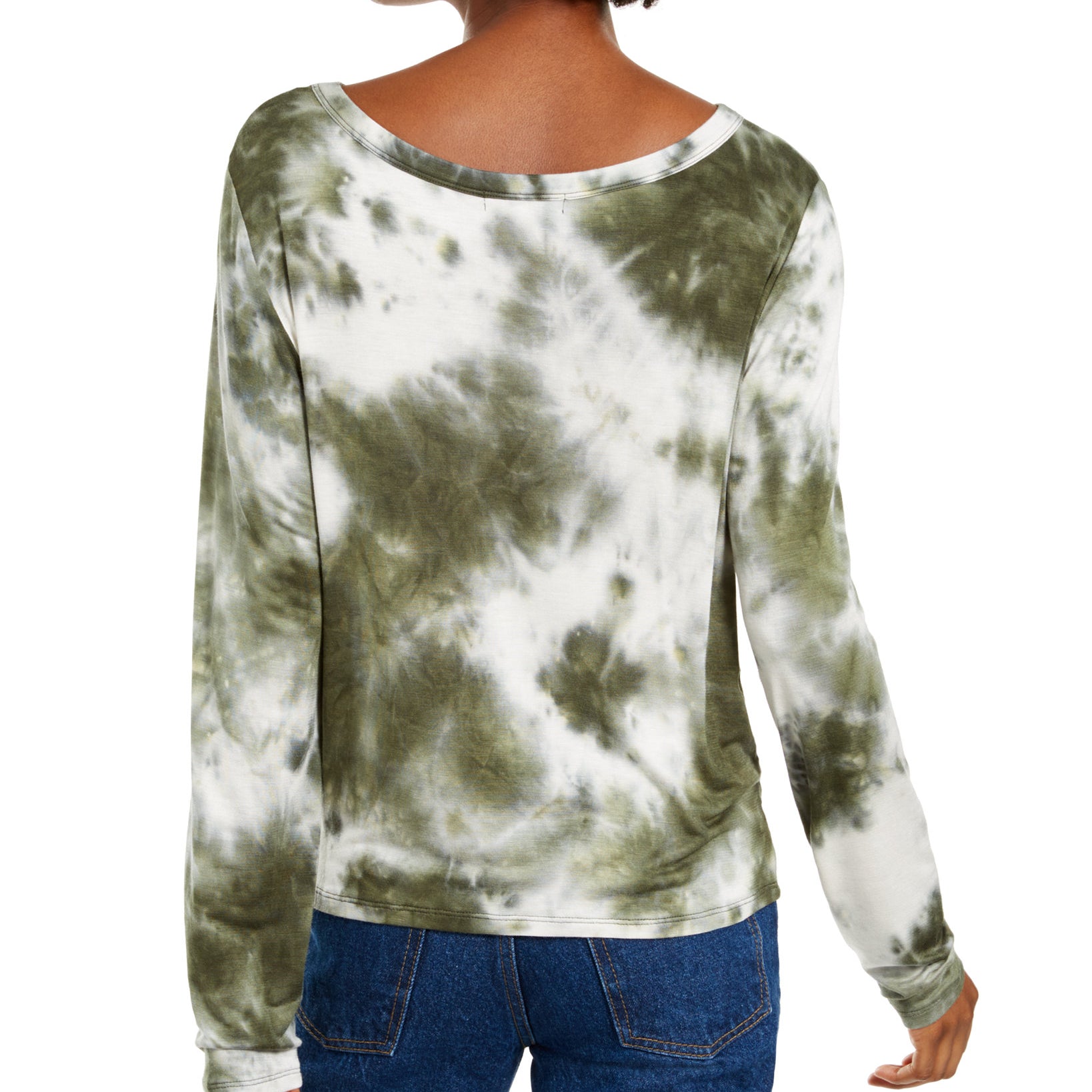 Hooked Up by IOT Women Tie Dye Twist Front Top