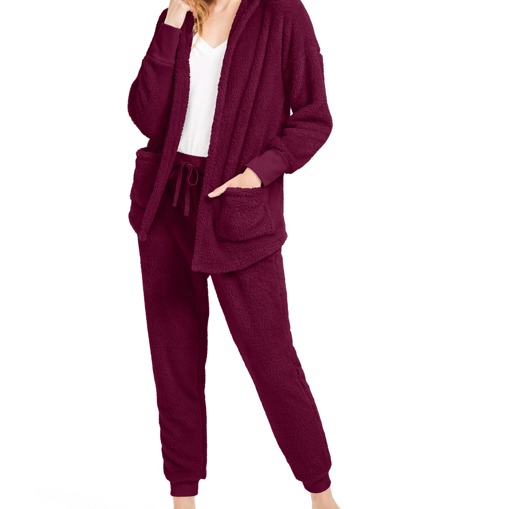 Hippie Rose Women Cozy Cardigan Ethereal Plum