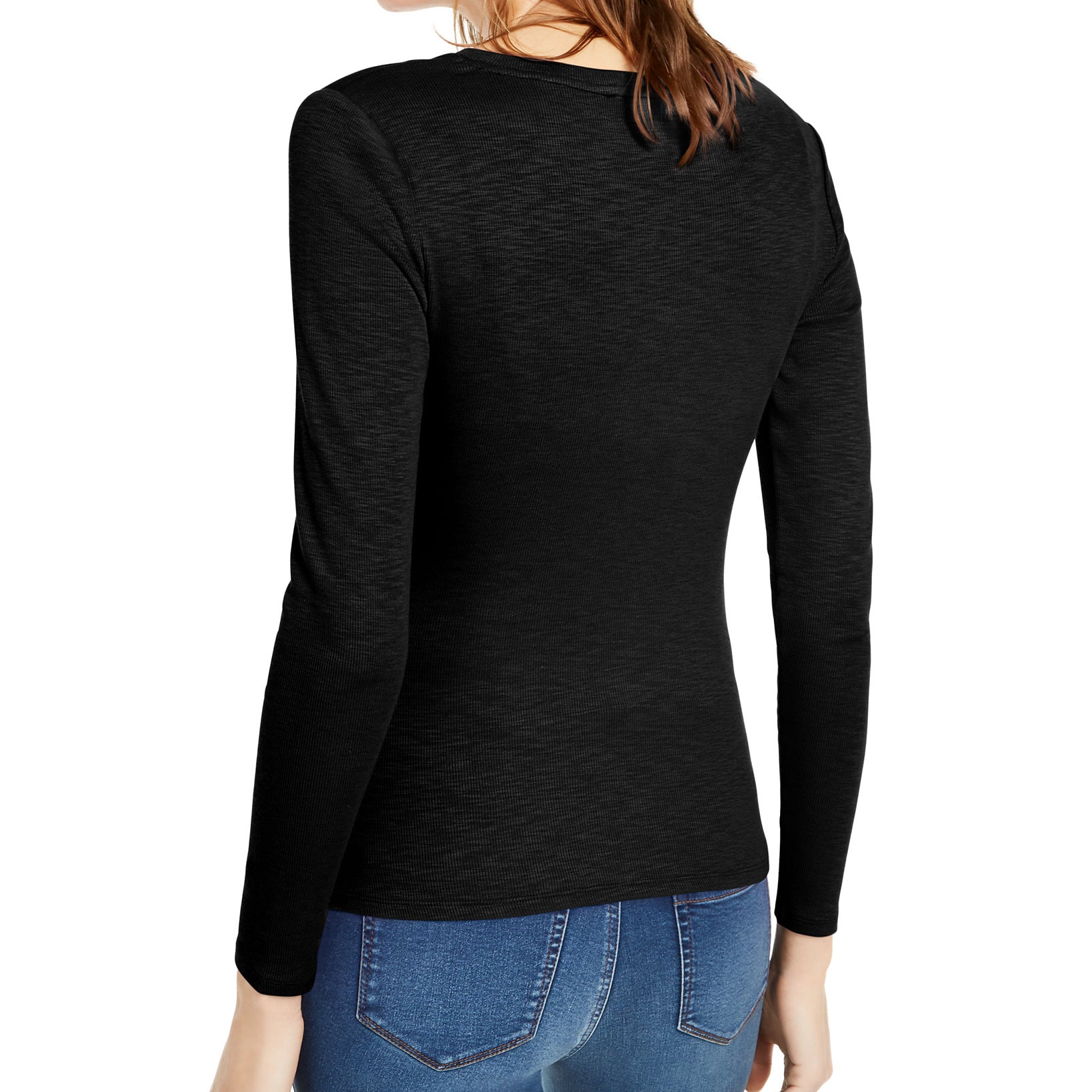 INC International Concepts Women Long Sleeve Draped T Shirt