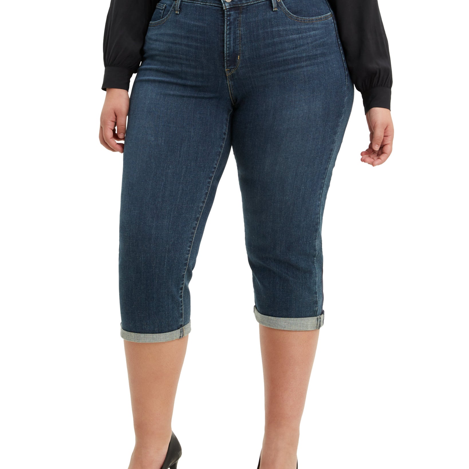Levis Women Plus Trendy Shaping Capri Jeans Lapis Maui