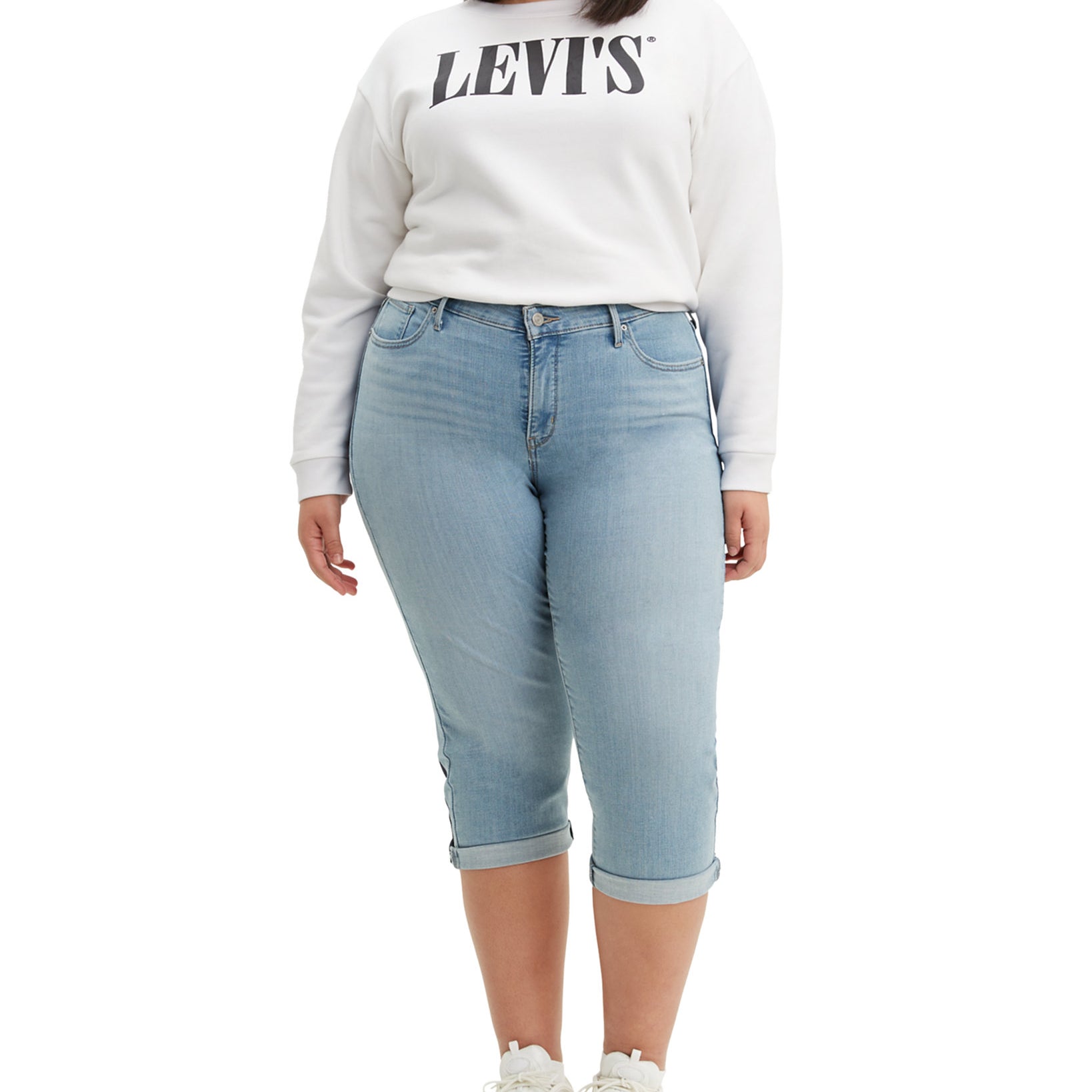 Levis Women Plus Trendy Shaping Capri Jeans