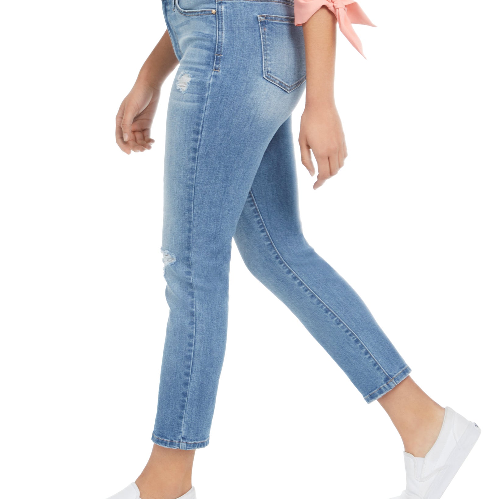 Celebrity Pink Women Ripped Cropped Straight Leg Jeans
