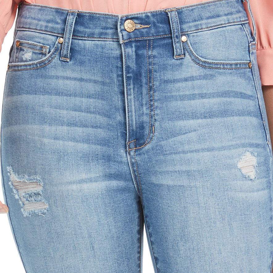 Celebrity Pink Women Ripped Cropped Straight Leg Jeans