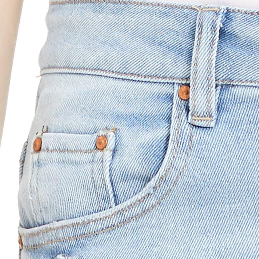 Almost Famous Women Ripped Raw Hem Denim Bermuda Shorts