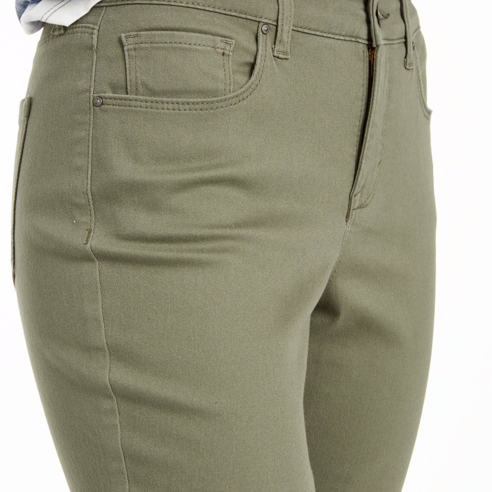 Olive green pants on a white background