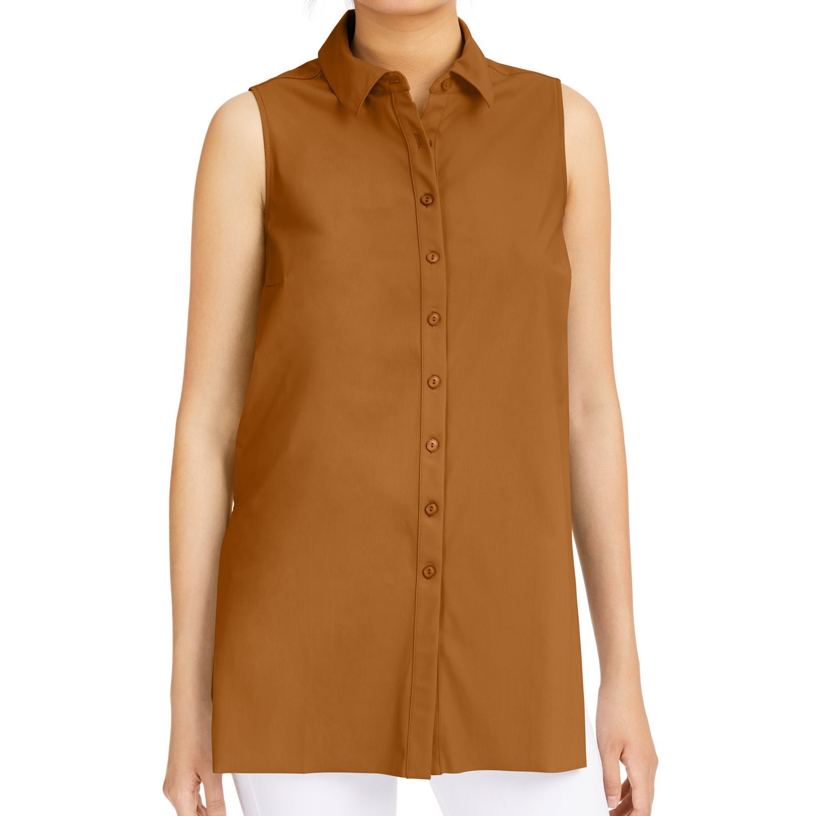 Alfani Women Sleeveless Knit Button Front Tunic Sunset Lily