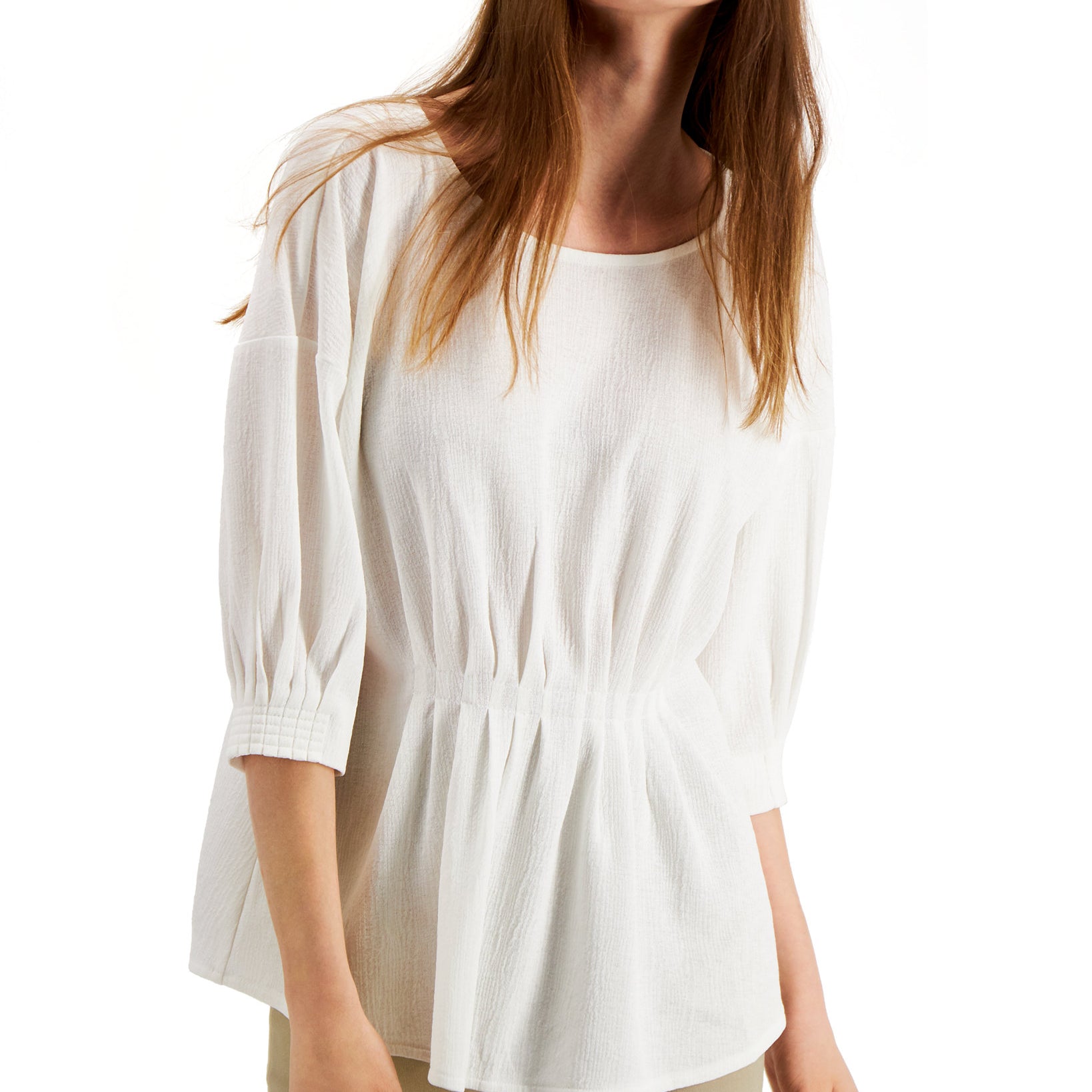Alfani Women Cinched Front Top Soft White