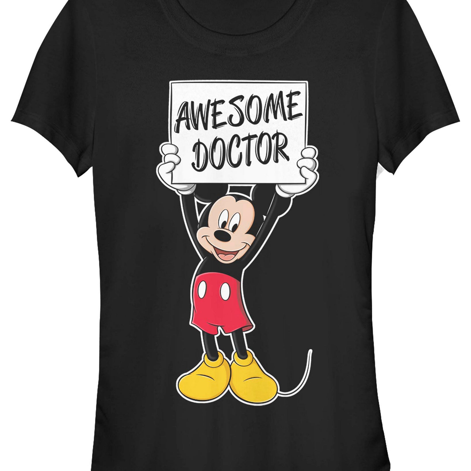 Fifth Sun Womens Plus Classic Mickey Doctor Short Sleeve T shirt Black
