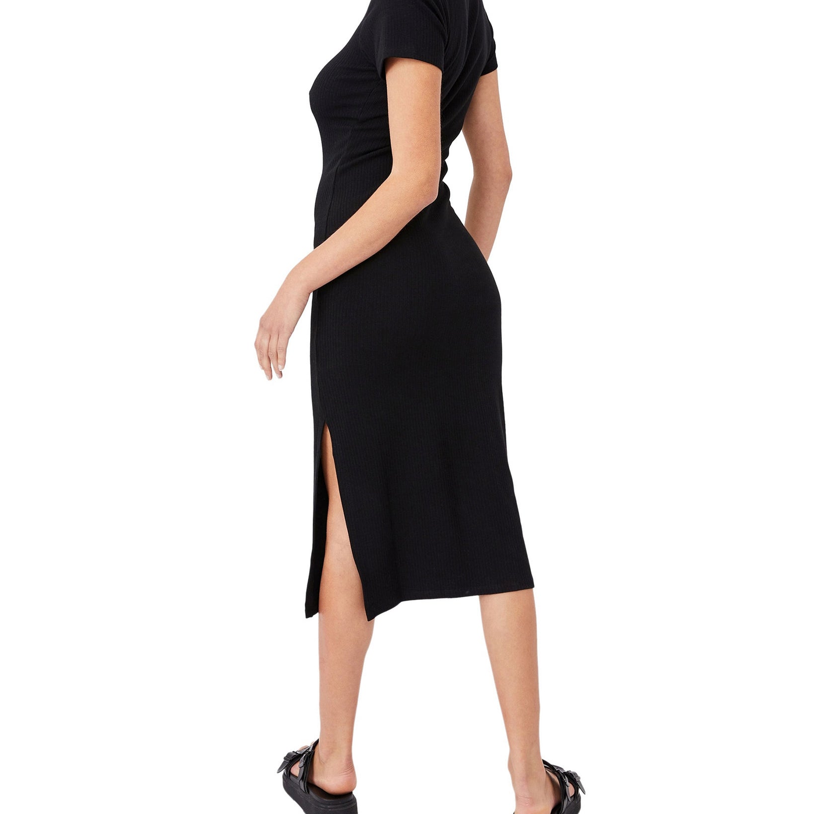 COTTON ON Women Essential Split Short Sleeve Midi Dress
