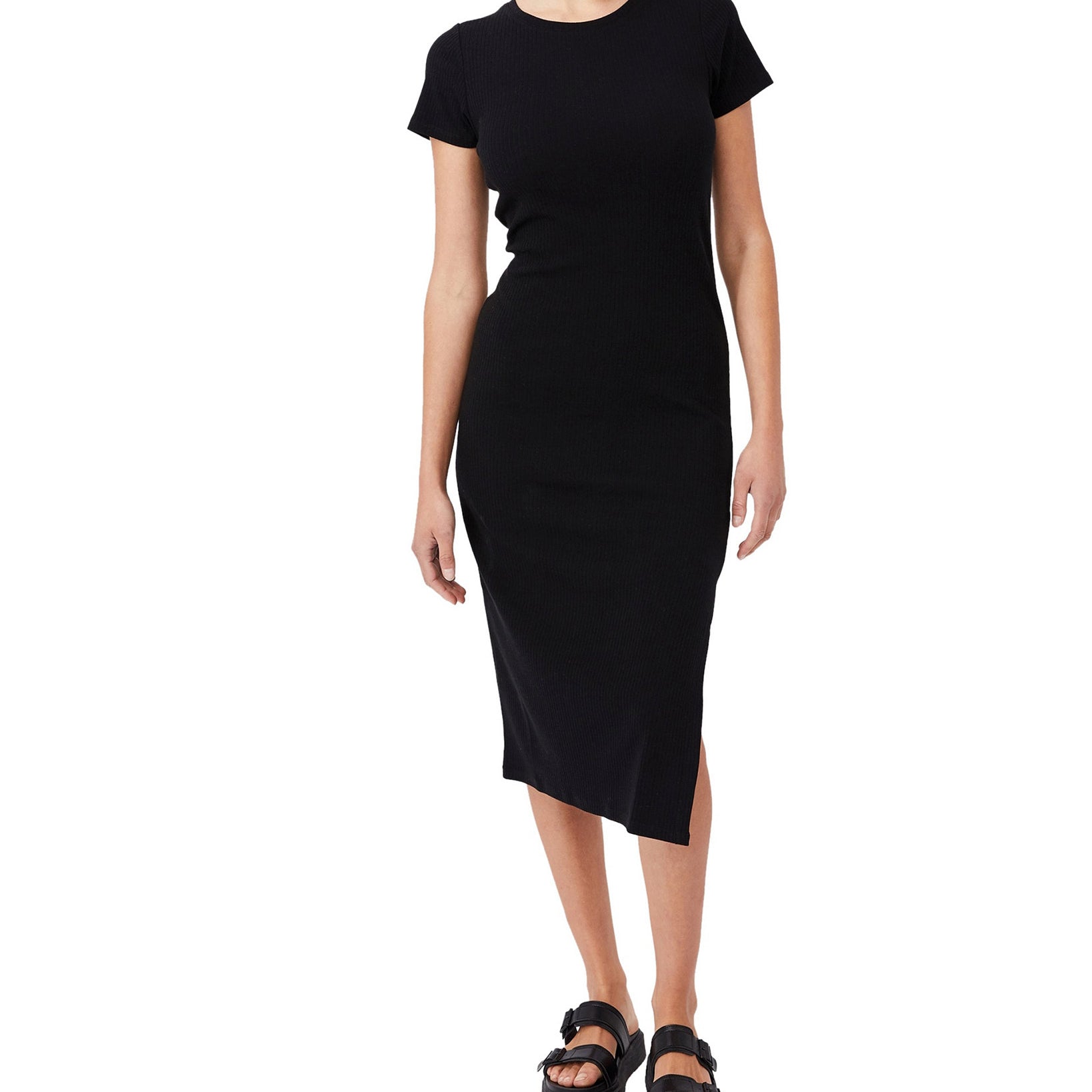 COTTON ON Women Essential Split Short Sleeve Midi Dress
