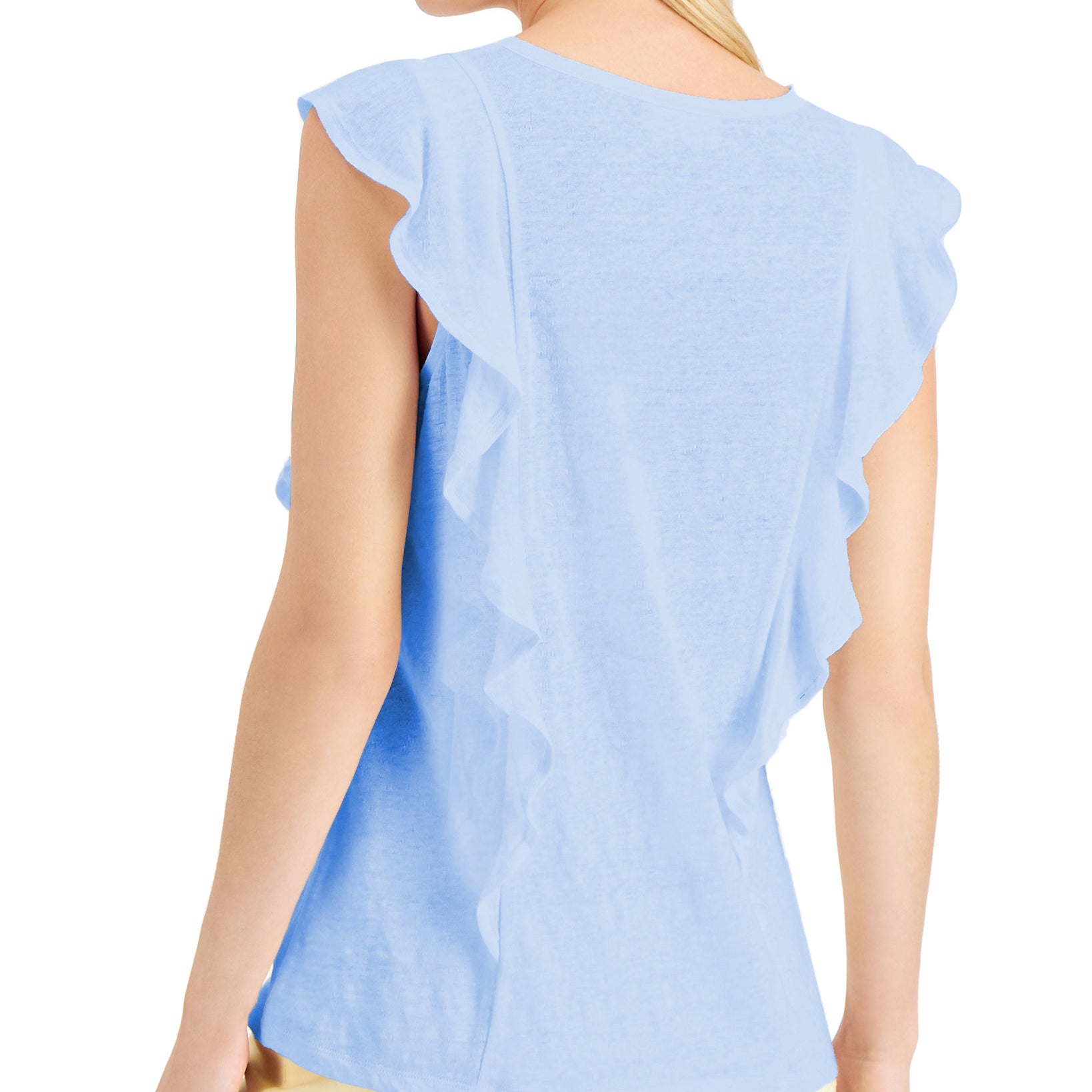 Charter Club Women Linen Ruffled Top