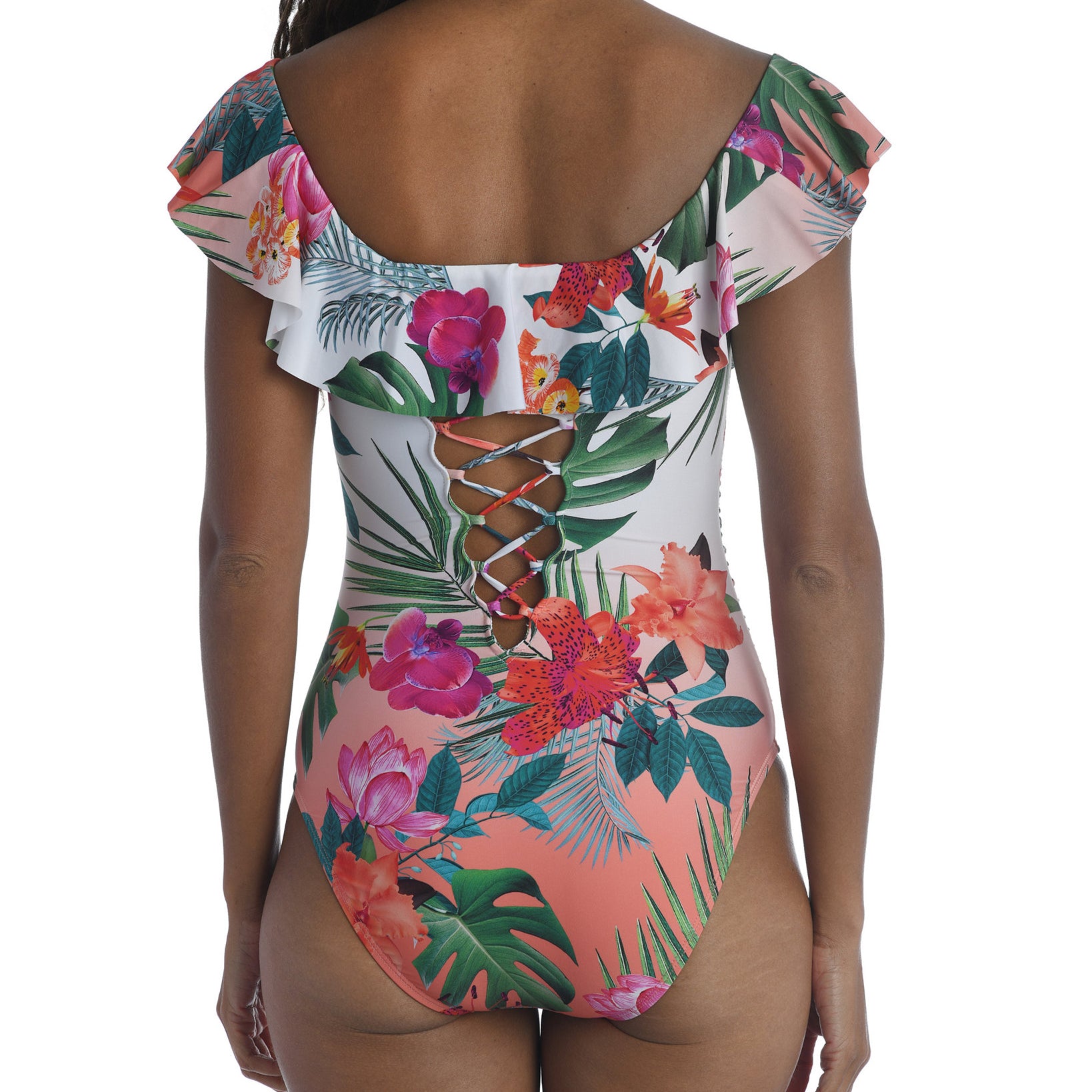 La Blanca Women Printed Off The Shoulder One Piece Swimsuit