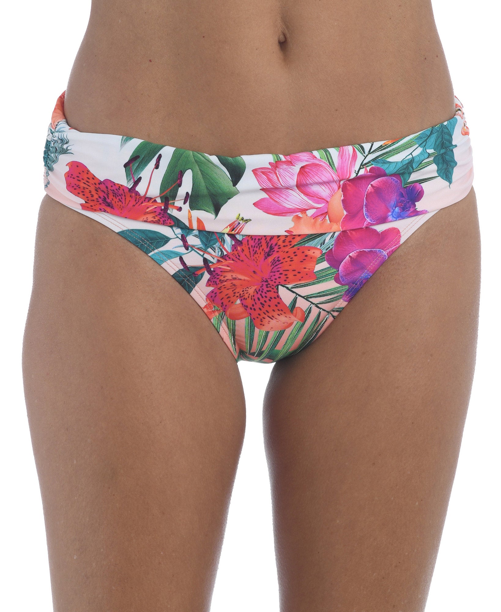 La Blanca Women Side Shirred Hipster Bottom Bird Of Paradise