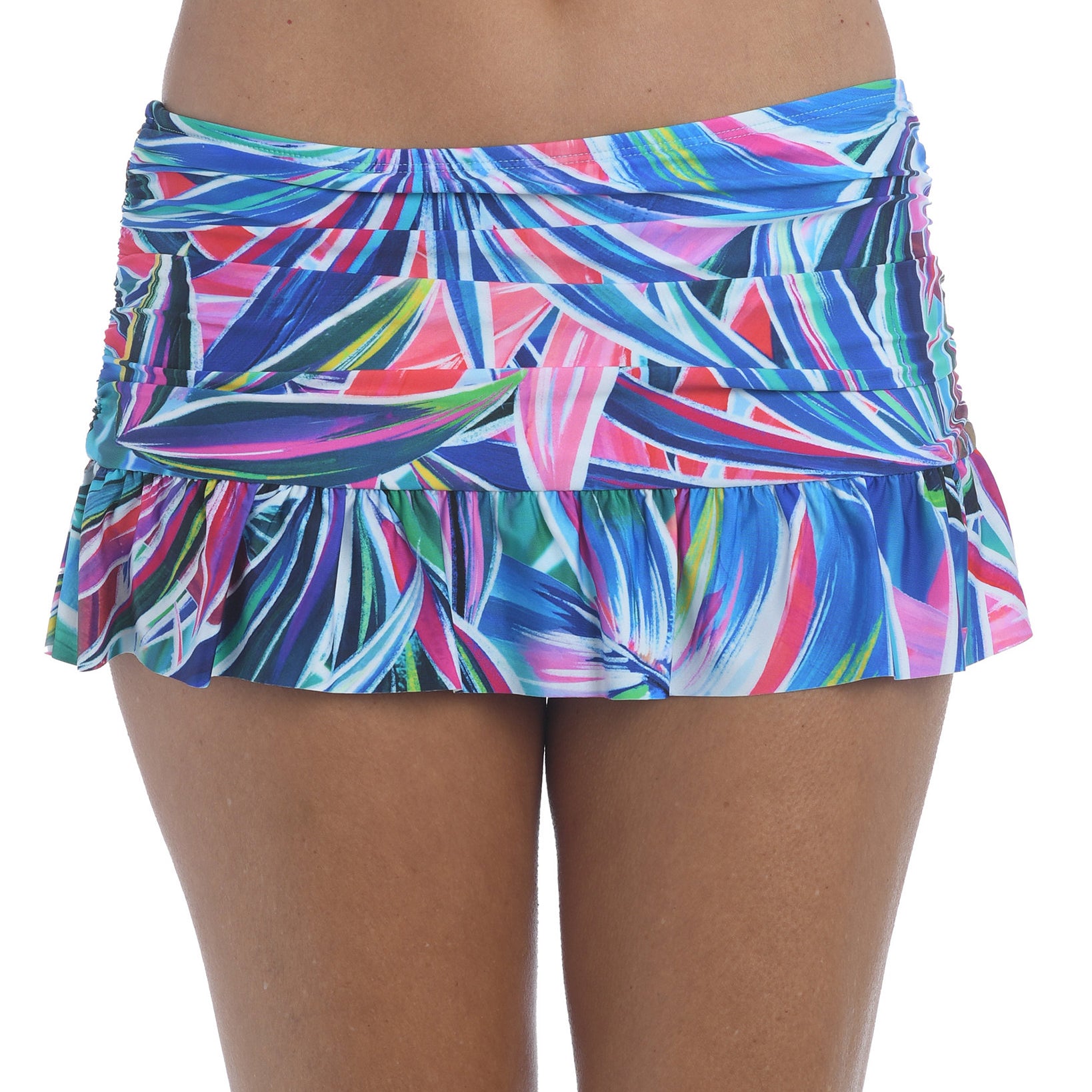 La Blanca Women Printed Hipster Swim Skirt Blue Multi