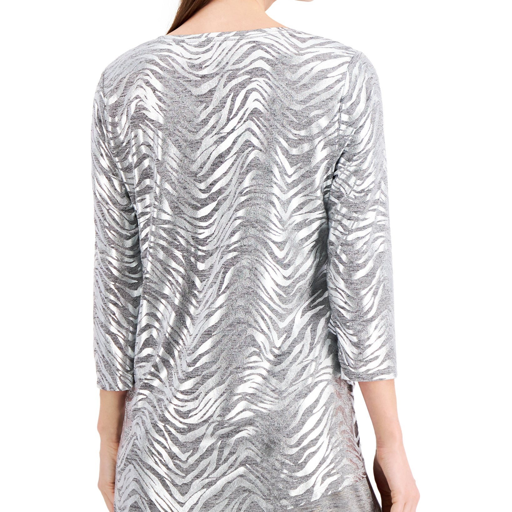 JM Collection Women Space Dyed Knit Top