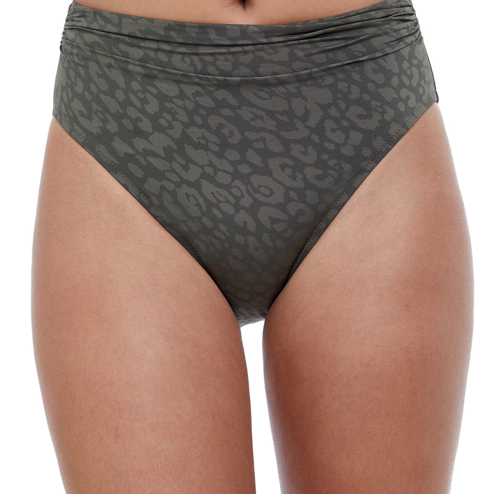 Profile by Gottex Women Luminous Safari High Waist Bikini Bottom Olive