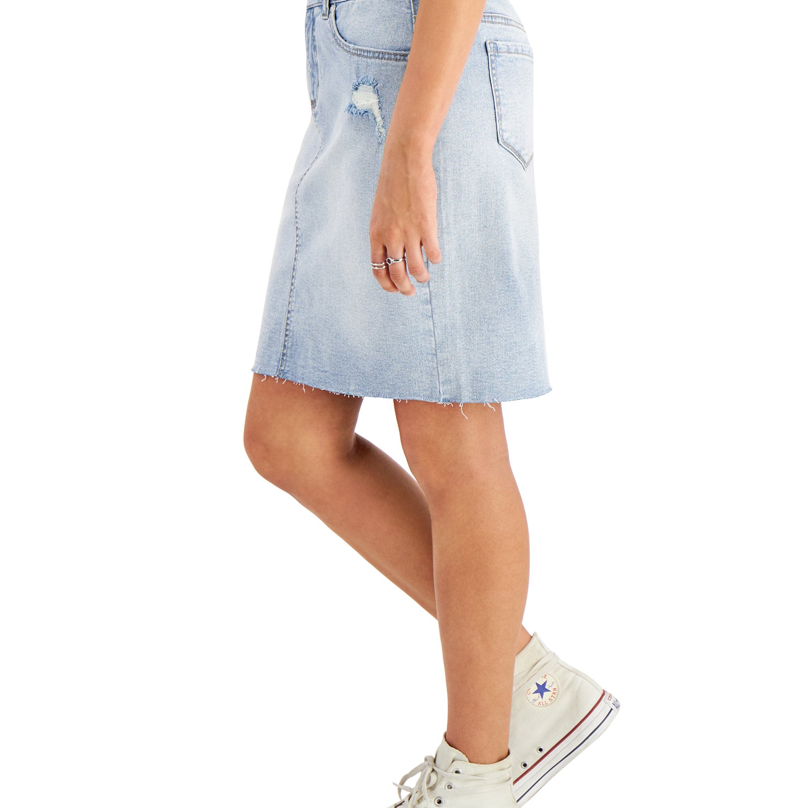Style & Co Women Distressed Denim Skirt