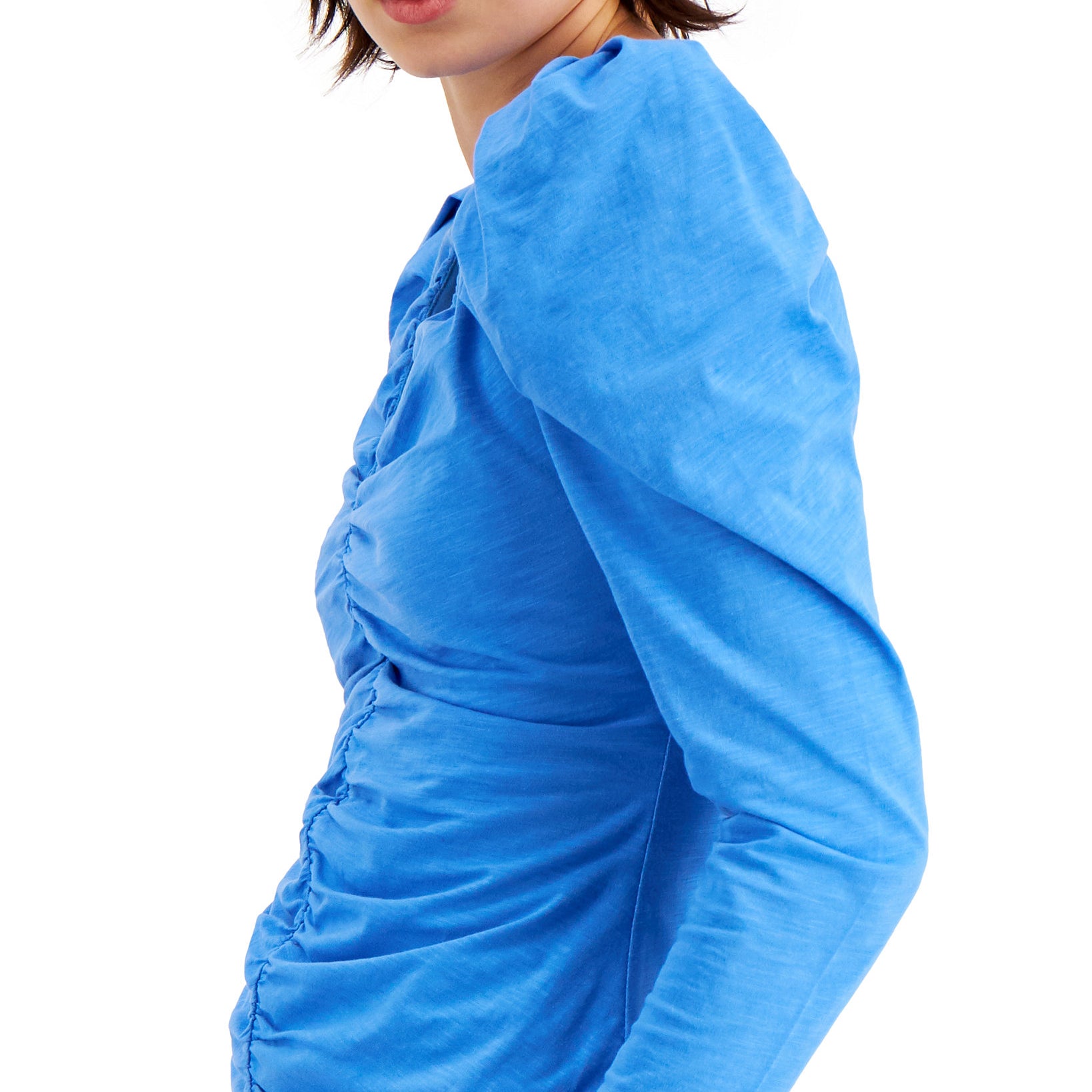 INC International Concepts Womens Petite Ruched Keyhole Top
