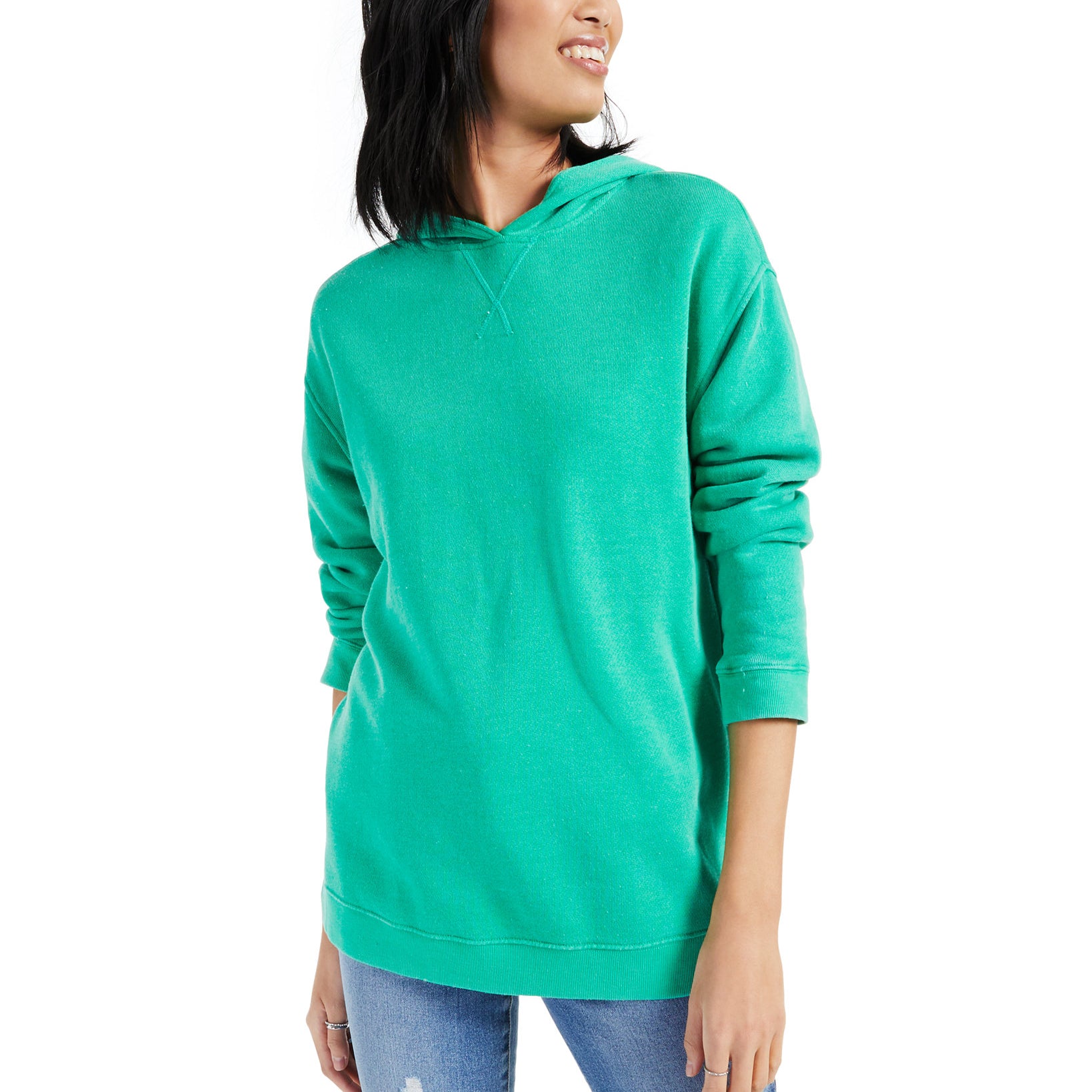 Style & Co Women Hoodie Sweatshirt Scuba Green