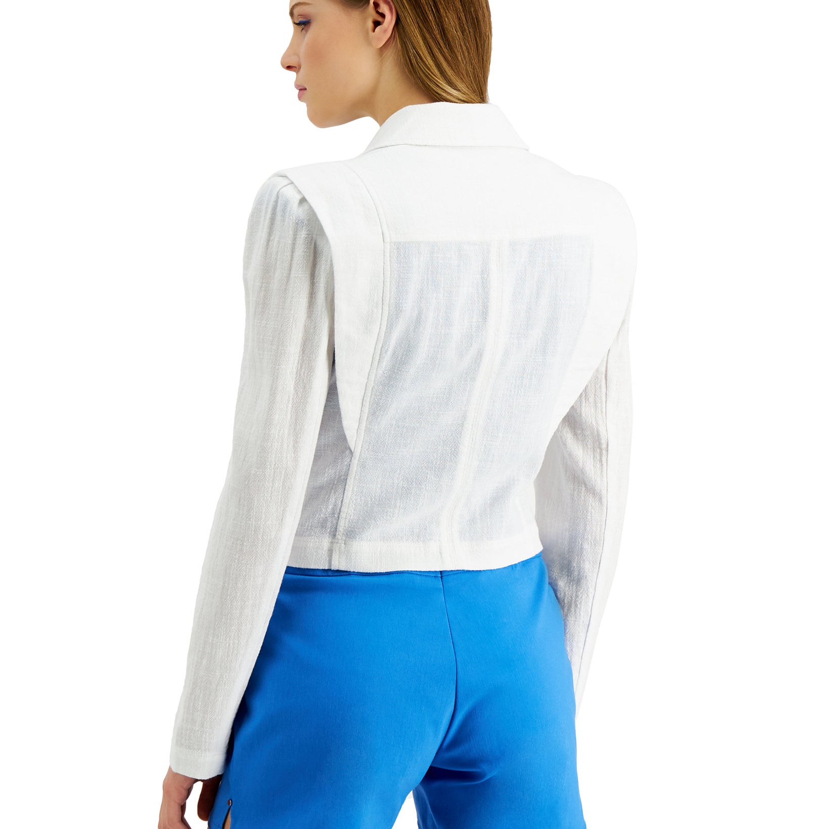 INC International Concepts Women Cotton Gauze Moto Jacket