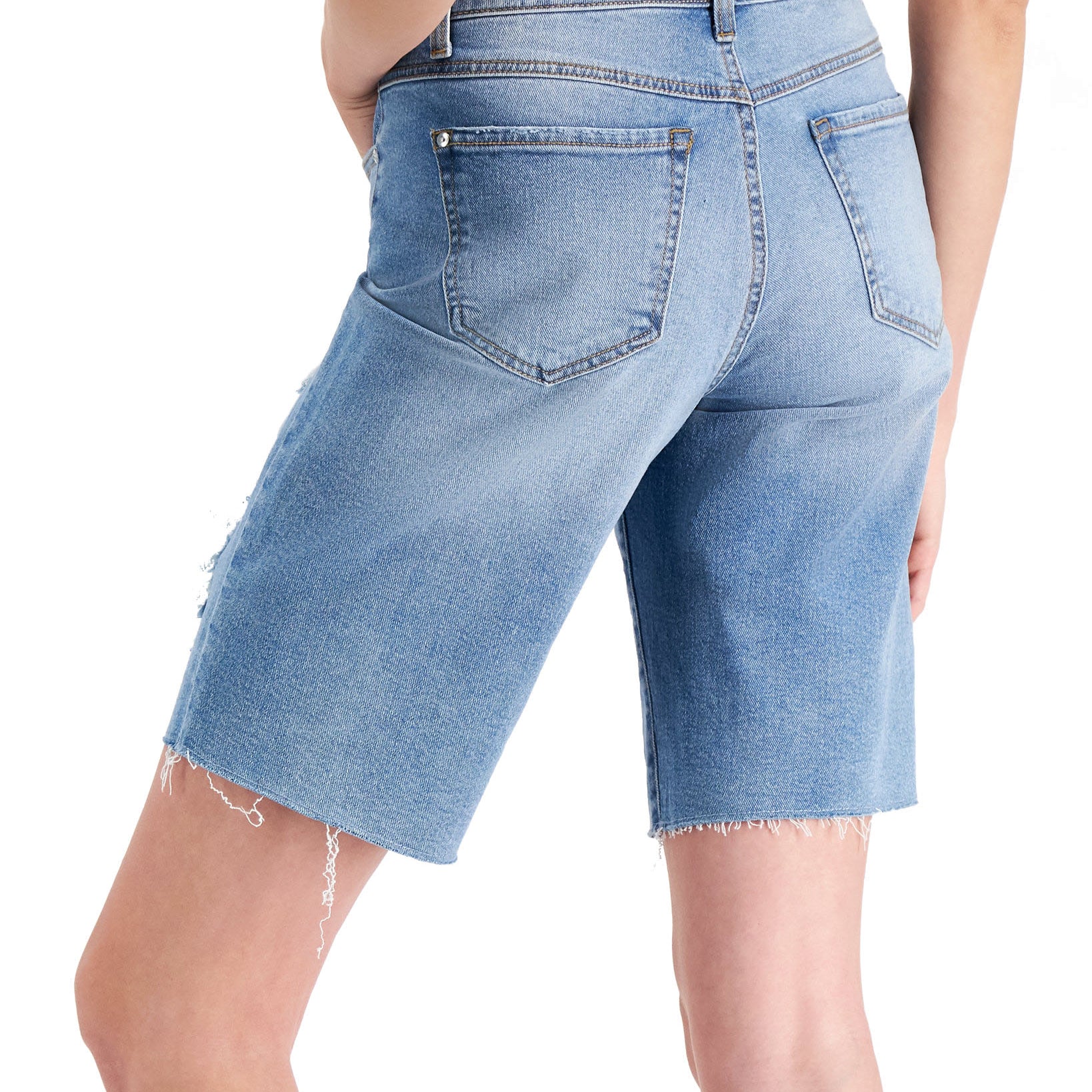 INC International Concepts Women Patchwork Bermuda Jean Shorts