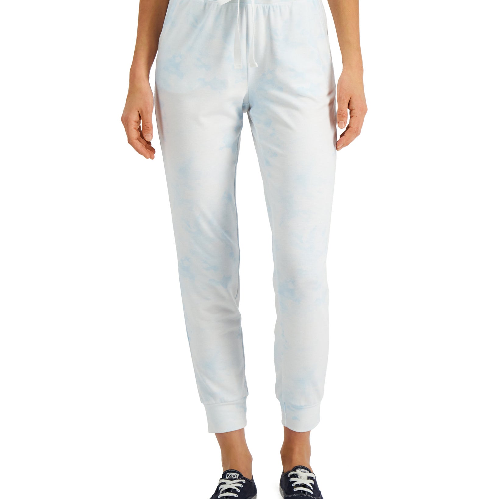 Style & Co Women Cloudy Tie Dye Jogger Pants Blue Dye