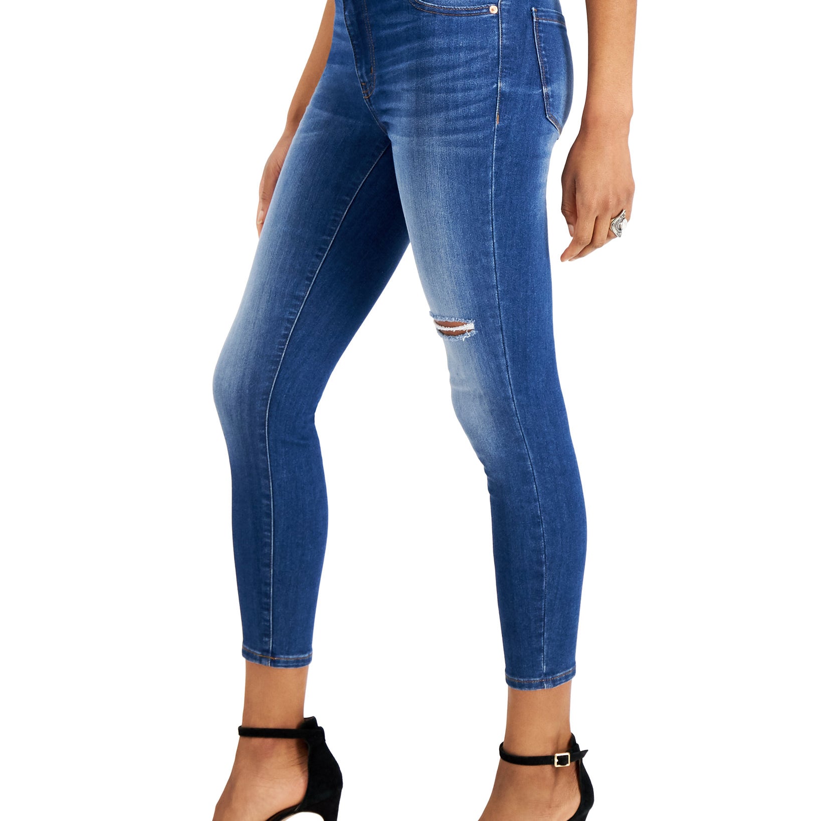 Celebrity Pink Women Curvy Mid Rise Distressed Skinny Jeans