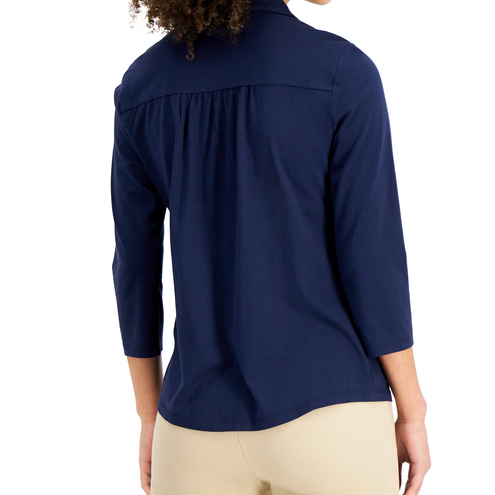 Charter Club Women Petite Cotton Polo Top