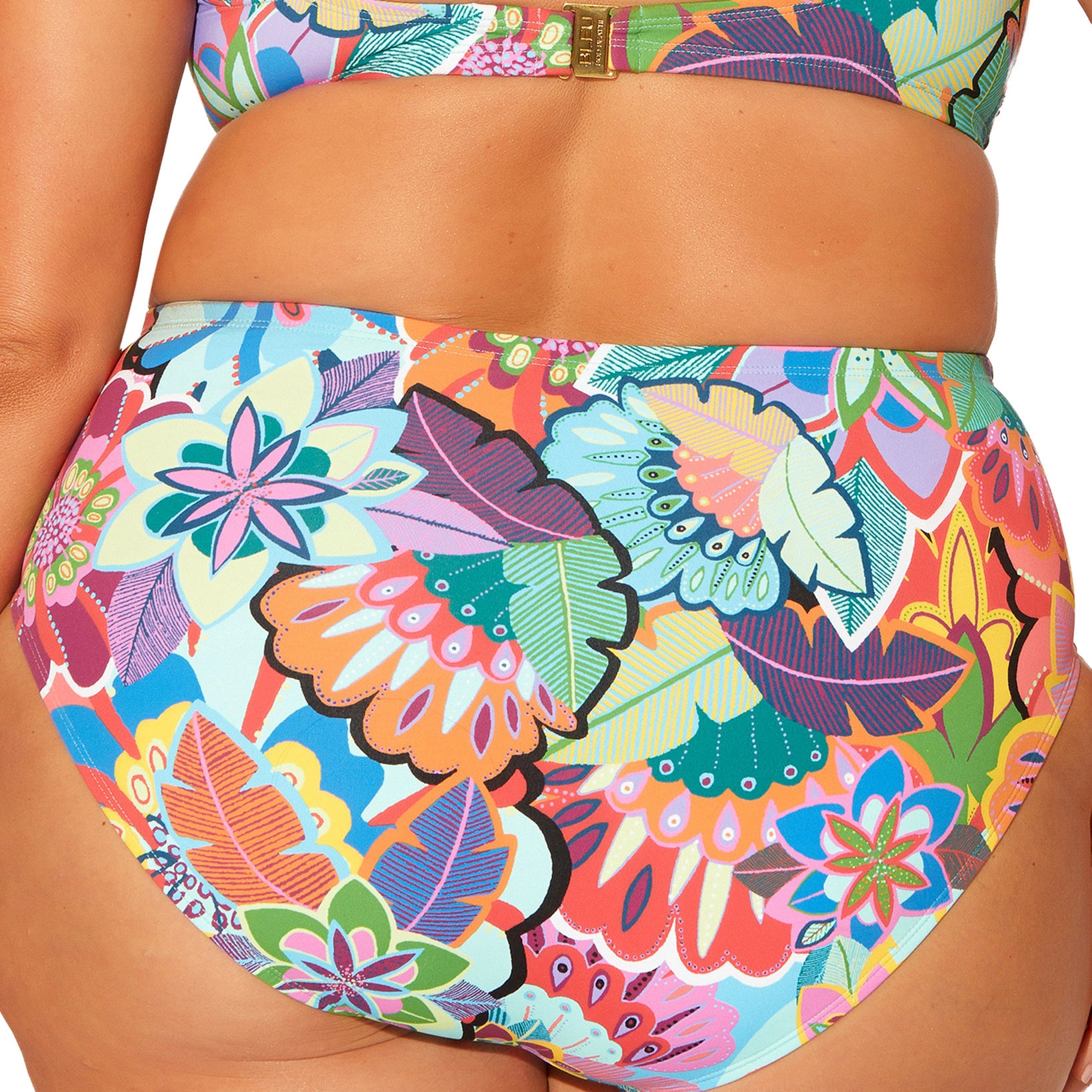 Bleu by Rod Beattie Women Plus Floral Print Tummy Control Bikini Bottoms