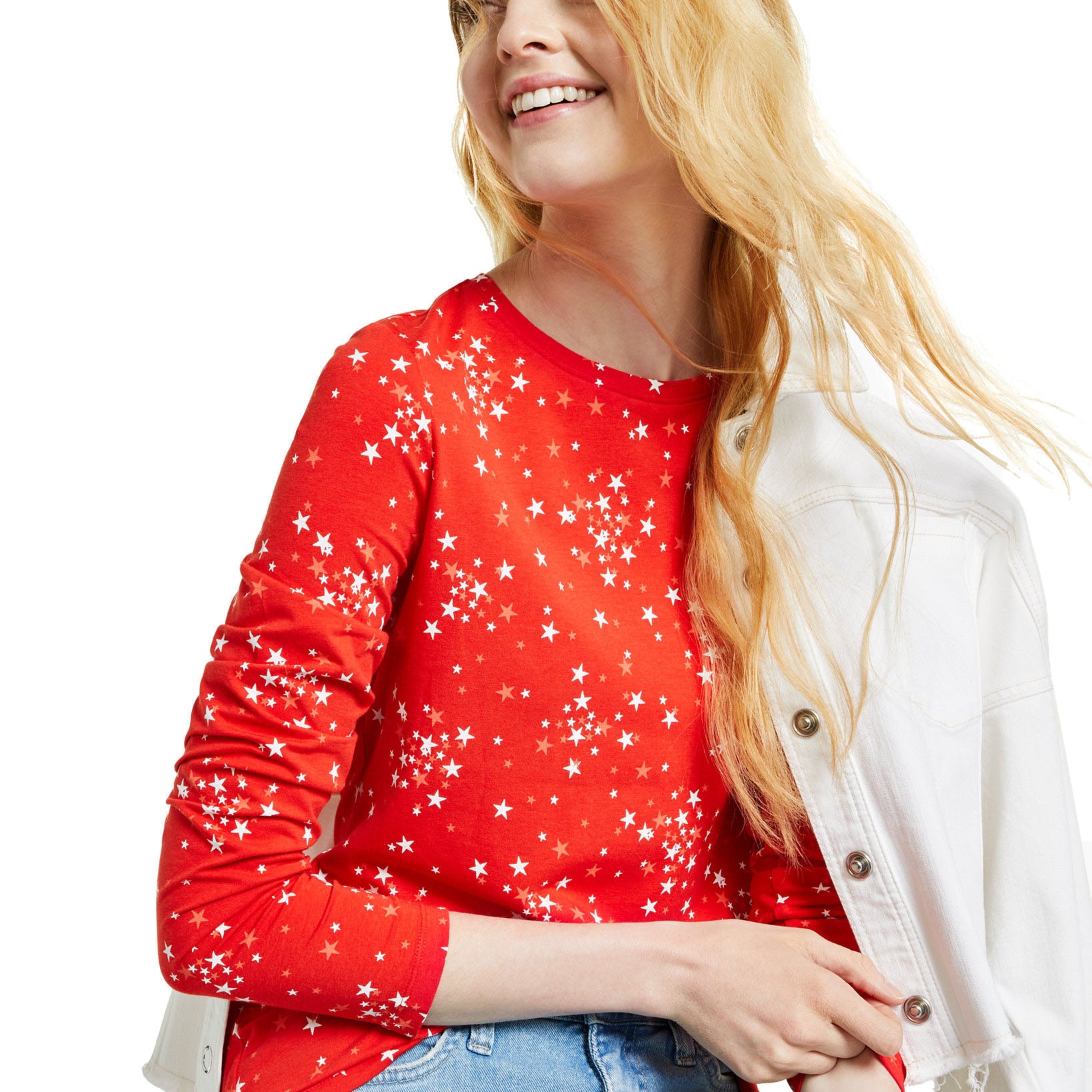 Style & Co Women Printed Long Sleeve Top
