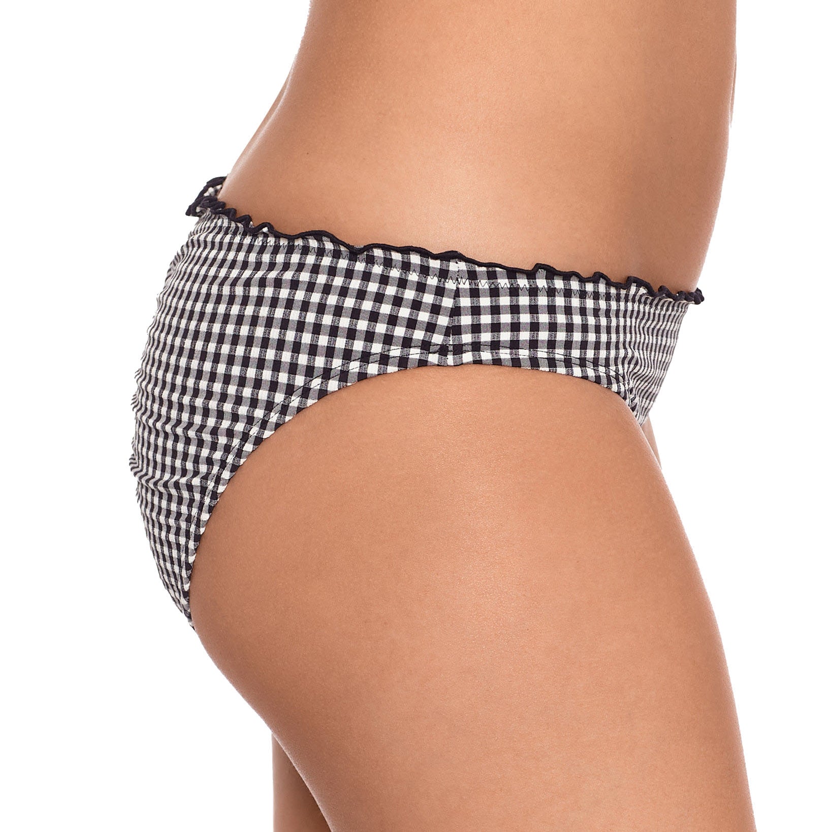 Salt + Cove Women Gingham Ruffled Hipster Bikini Bottoms