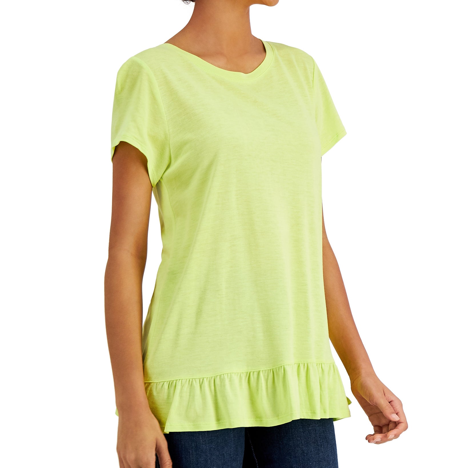 Fever Women Ruffle Back T Shirt Limelight