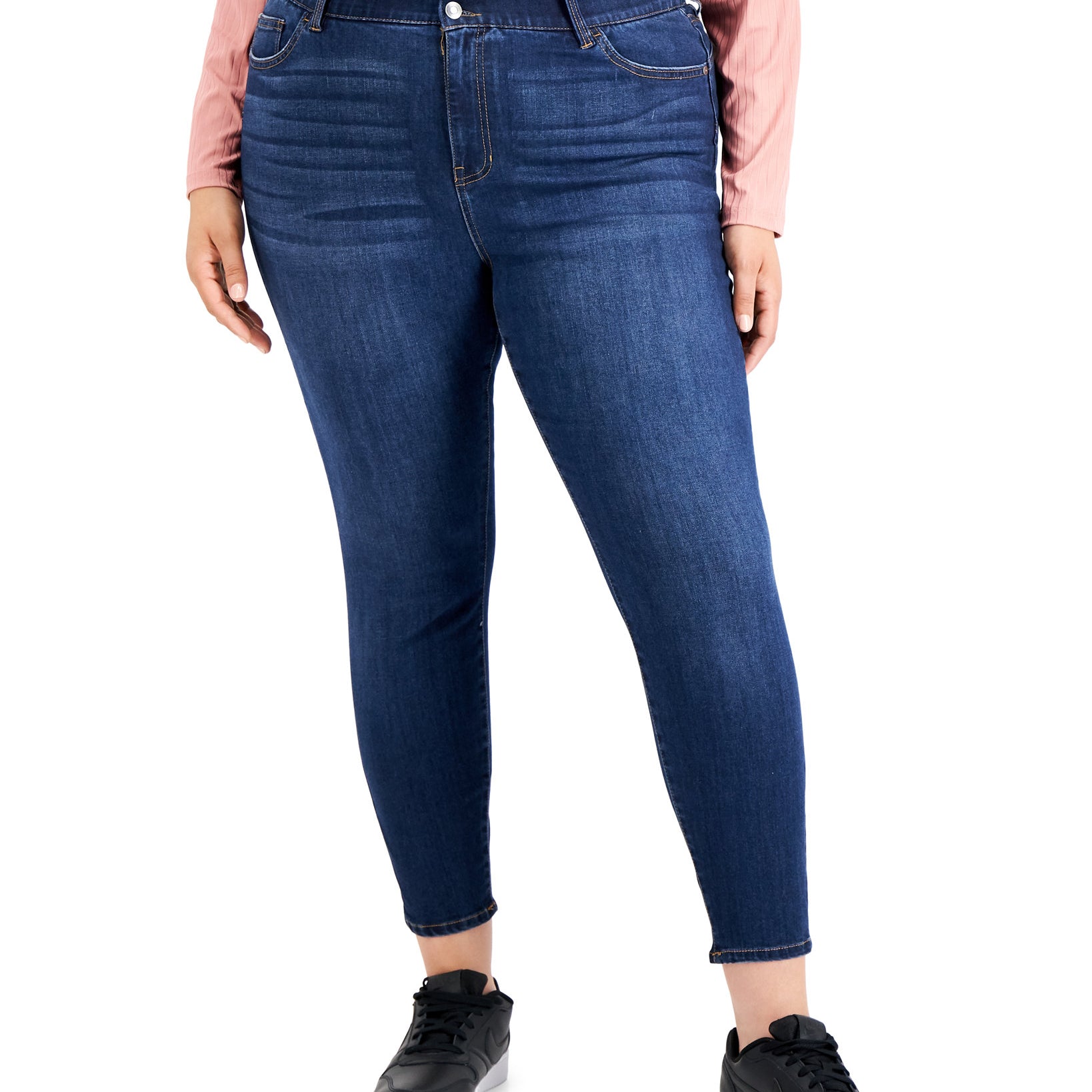 Celebrity Pink Women Plus Trendy Double Button Skinny Jeans Longridge