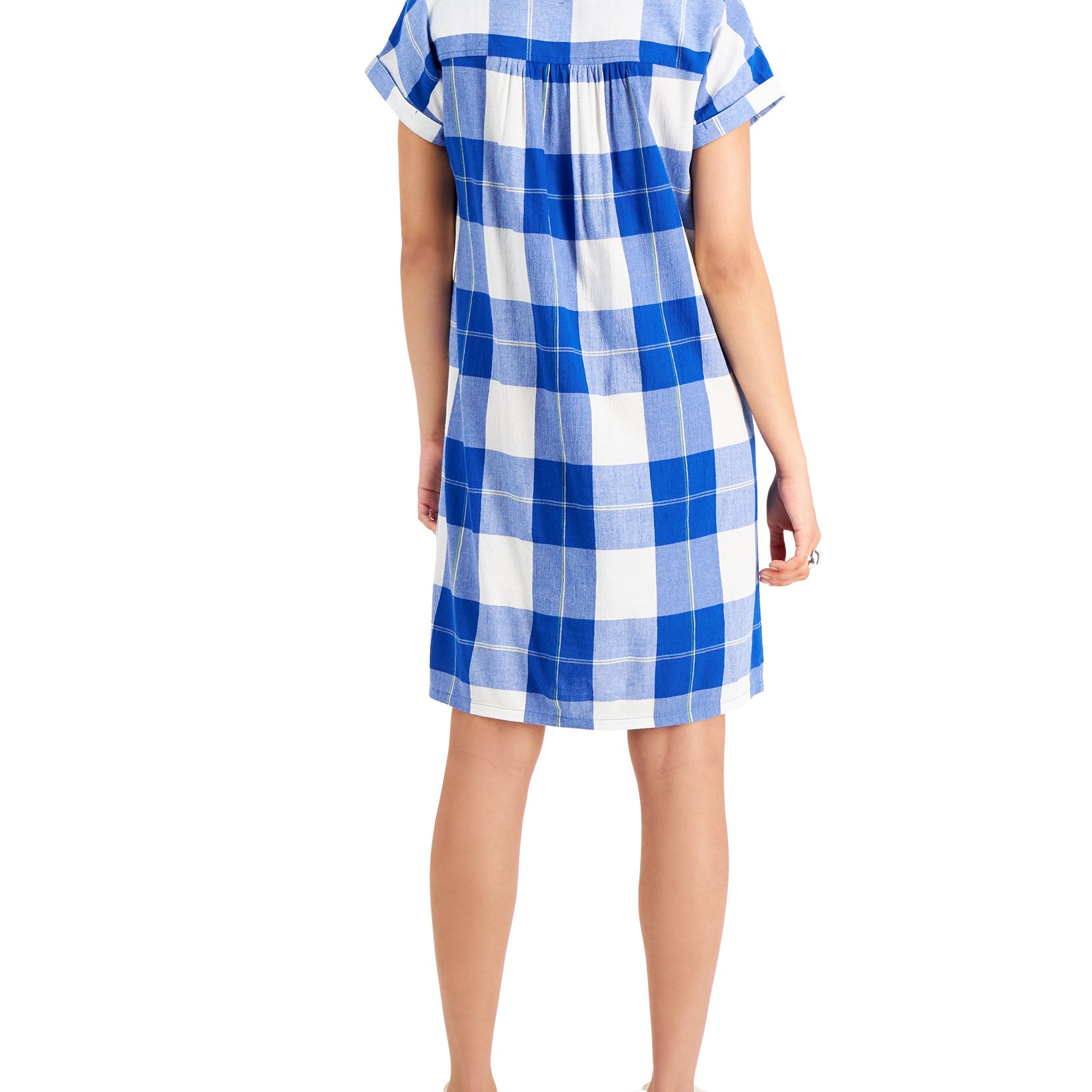 Style & Co Women Plaid Shirt Dress