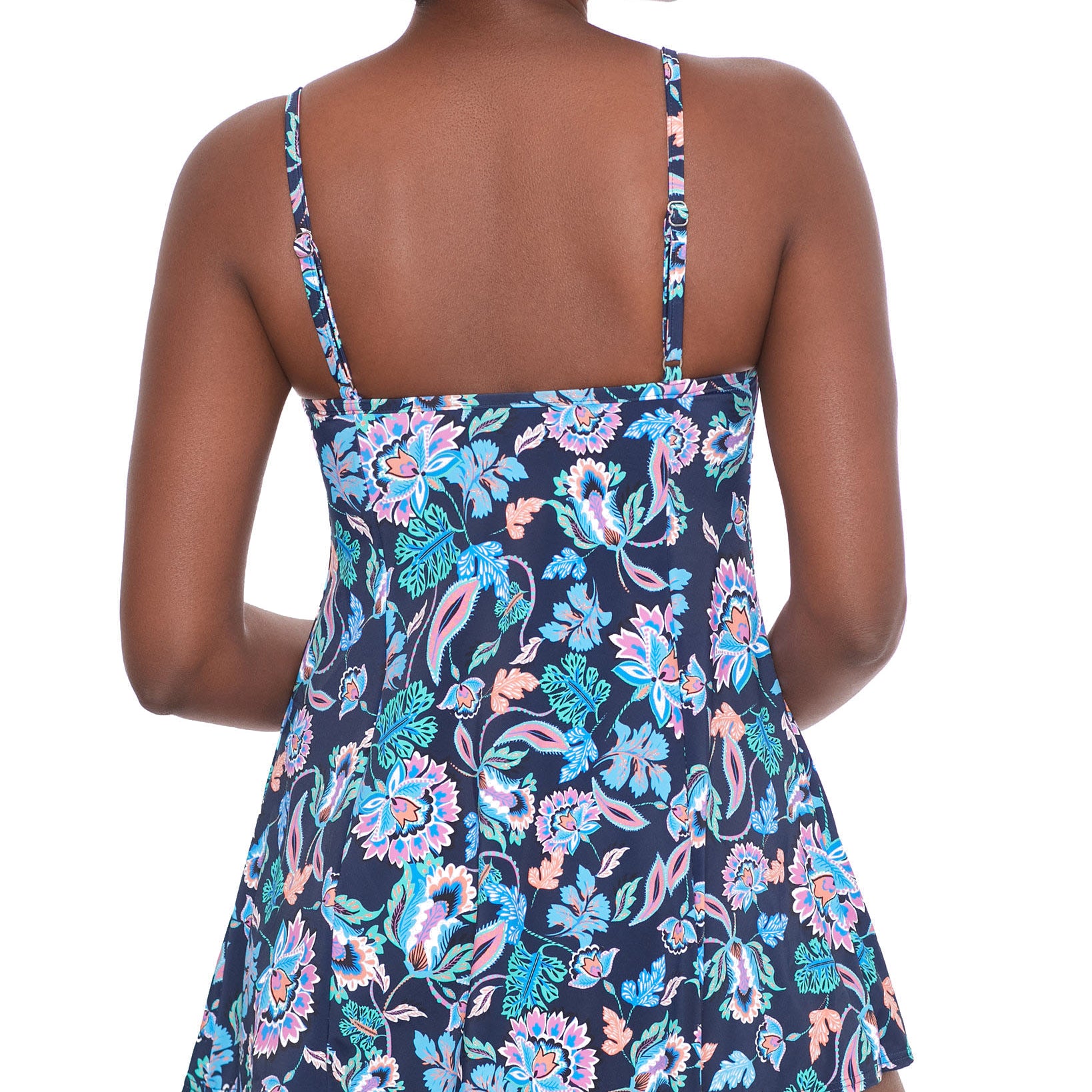 Swim Solutions Women Madison Printed Empire Tummy Control Swimdress