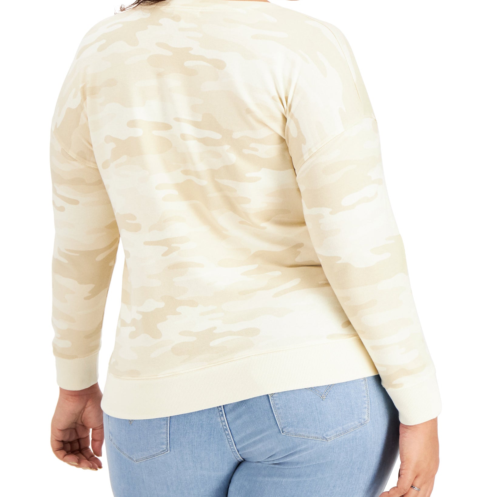 Style & Co Women Plus Camo Print French Terry Sweatshirt