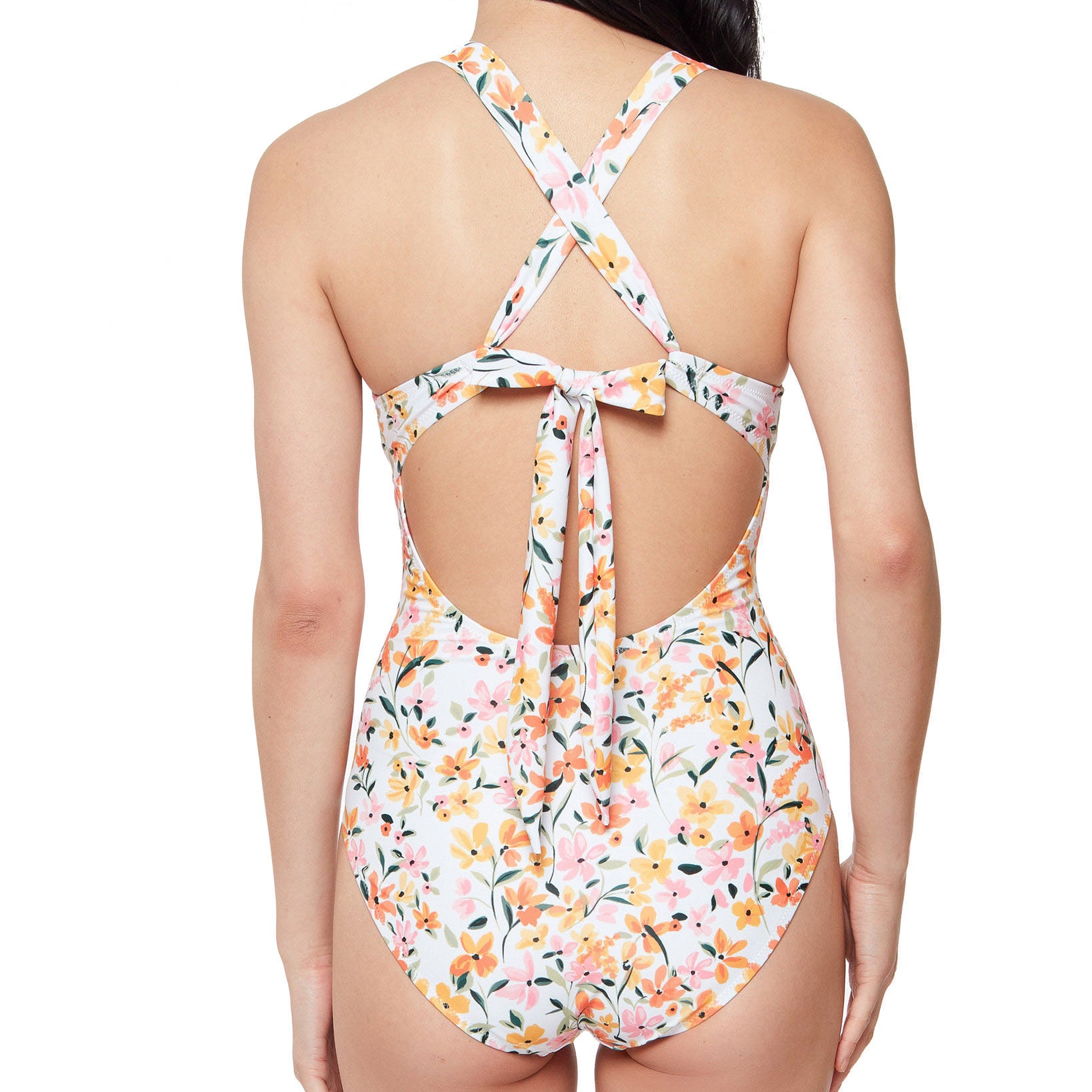 Jessica Simpson Women Summer Dreaming Tie Front One Piece Swimsuit