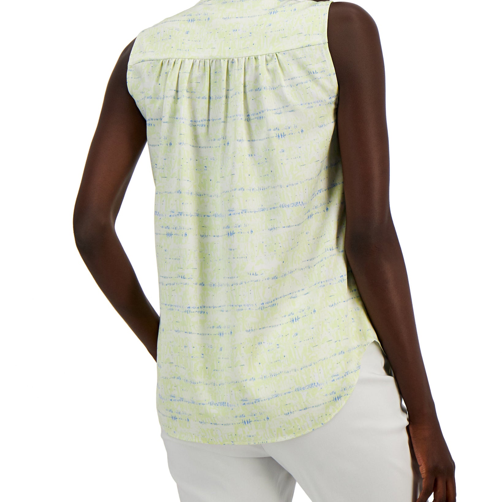 Alfani Women Printed Satin V Neck Tank Top